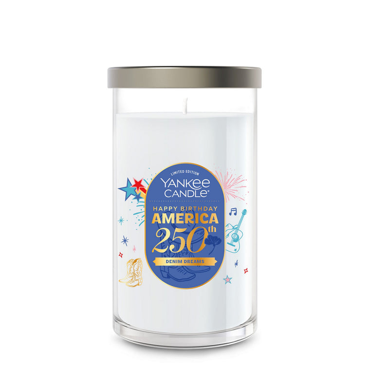 Denim Dreams Medium Pillar Candle K8