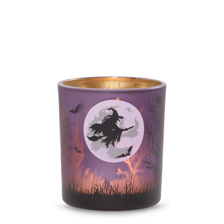 Purple Witch's Moon Tea Light Candle Holder T7