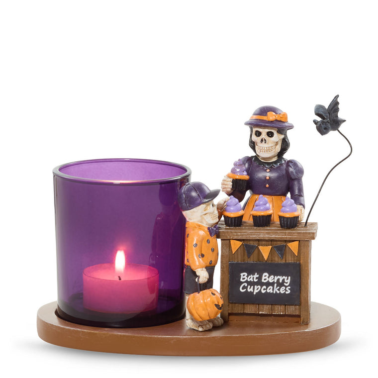 Bonebury Lane Bat Berry Cake Tea Light Candle Holder G0
