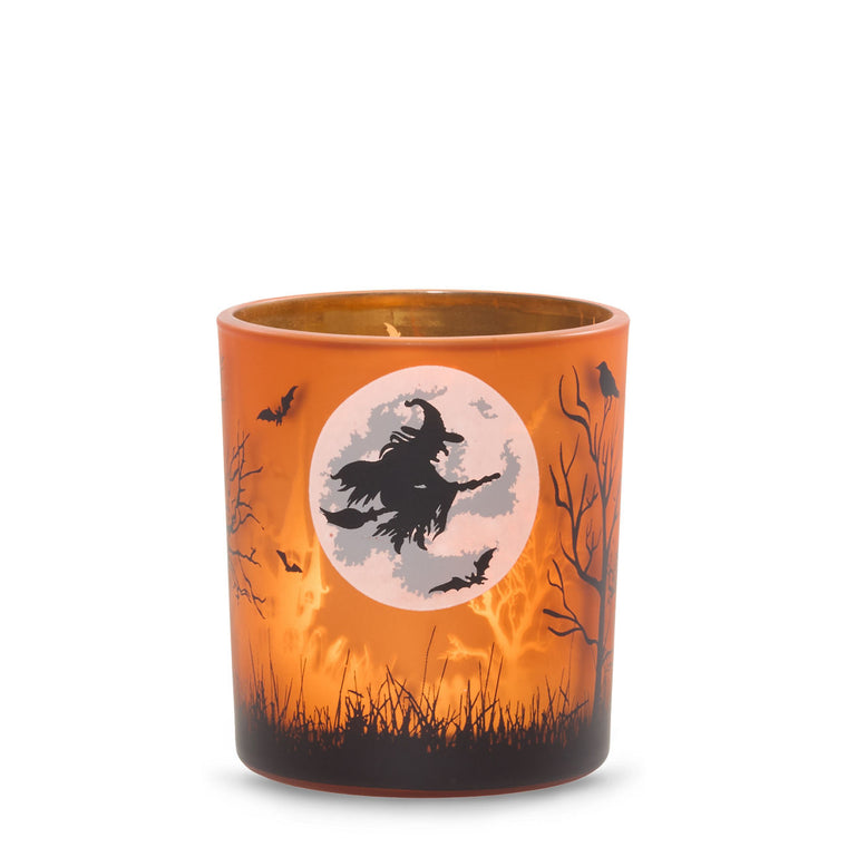 Orange Witch's Moon Tea Light Candle Holder G7