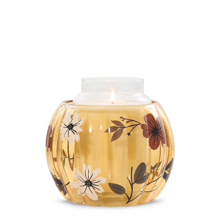 Flower Pumpkin Jar Candle Holder O3