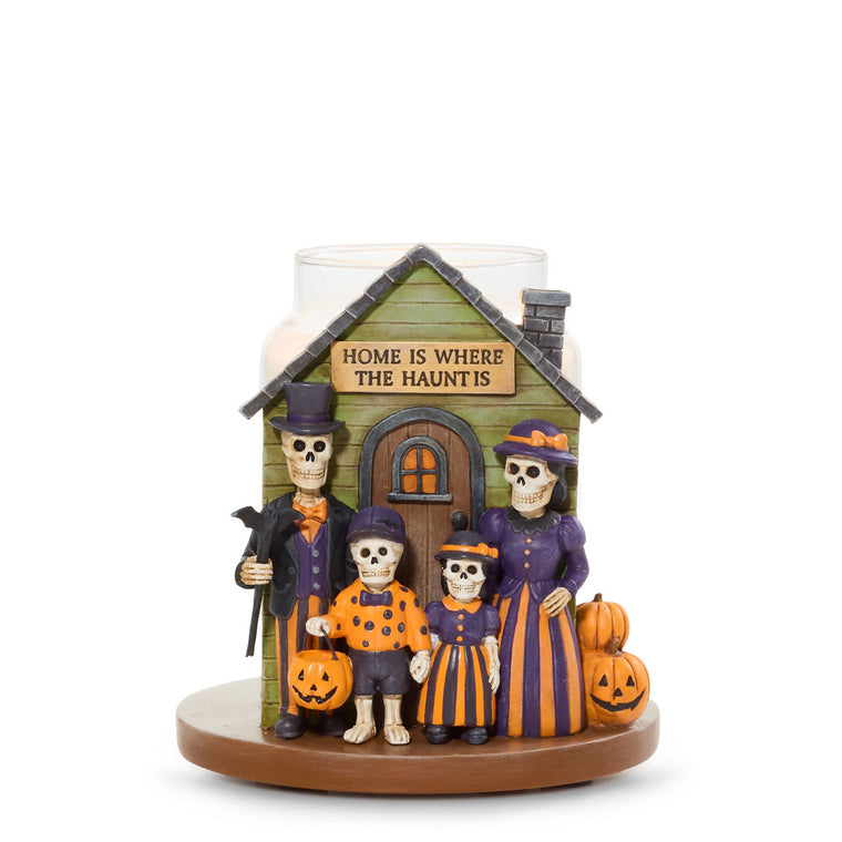 Bonebury Lane Haunted House Jar Candle Holder M3