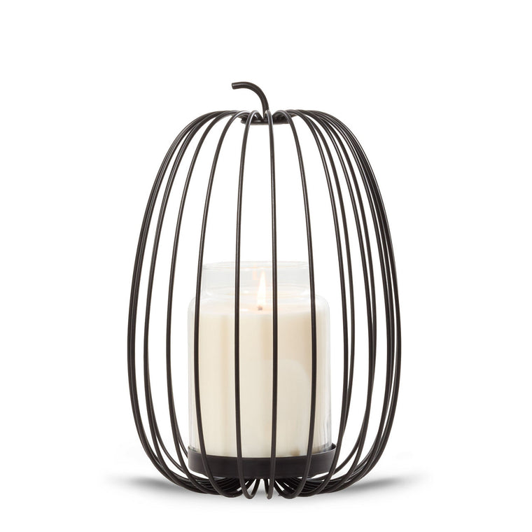 Caged Pumpkin Jar Candle Holder R8
